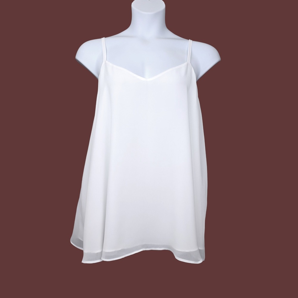 Torrid Womens Sophie White Chiffon V-Neck Tank Top  Size 2X NWT